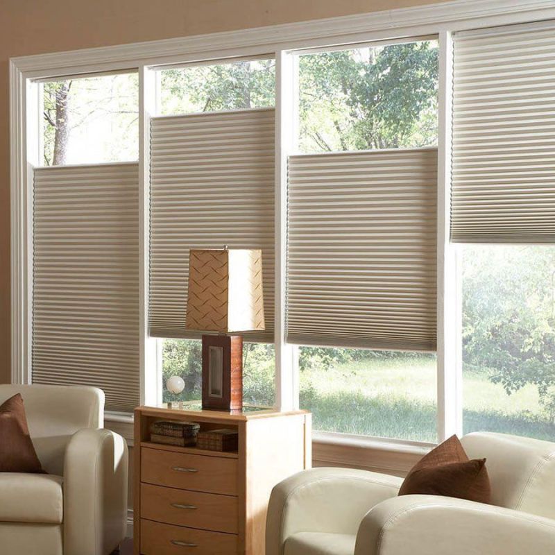 Cellular Honeycomb Blinds White Privacy Light Filtering Single Cell Pleated Shades Cordless Inside & Outside Mount for Windows