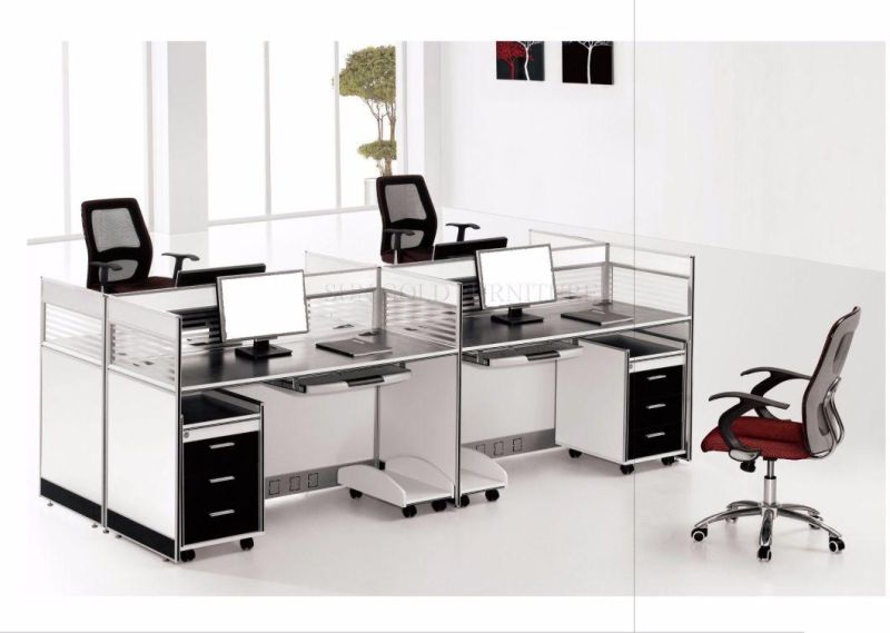 Movable 4 People Seats Workstation Aluminium Office Partition (SZ-WST655)