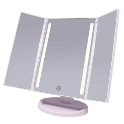 Foldable Beauty Lighted LED 3 Way Makeup Compact Mirror