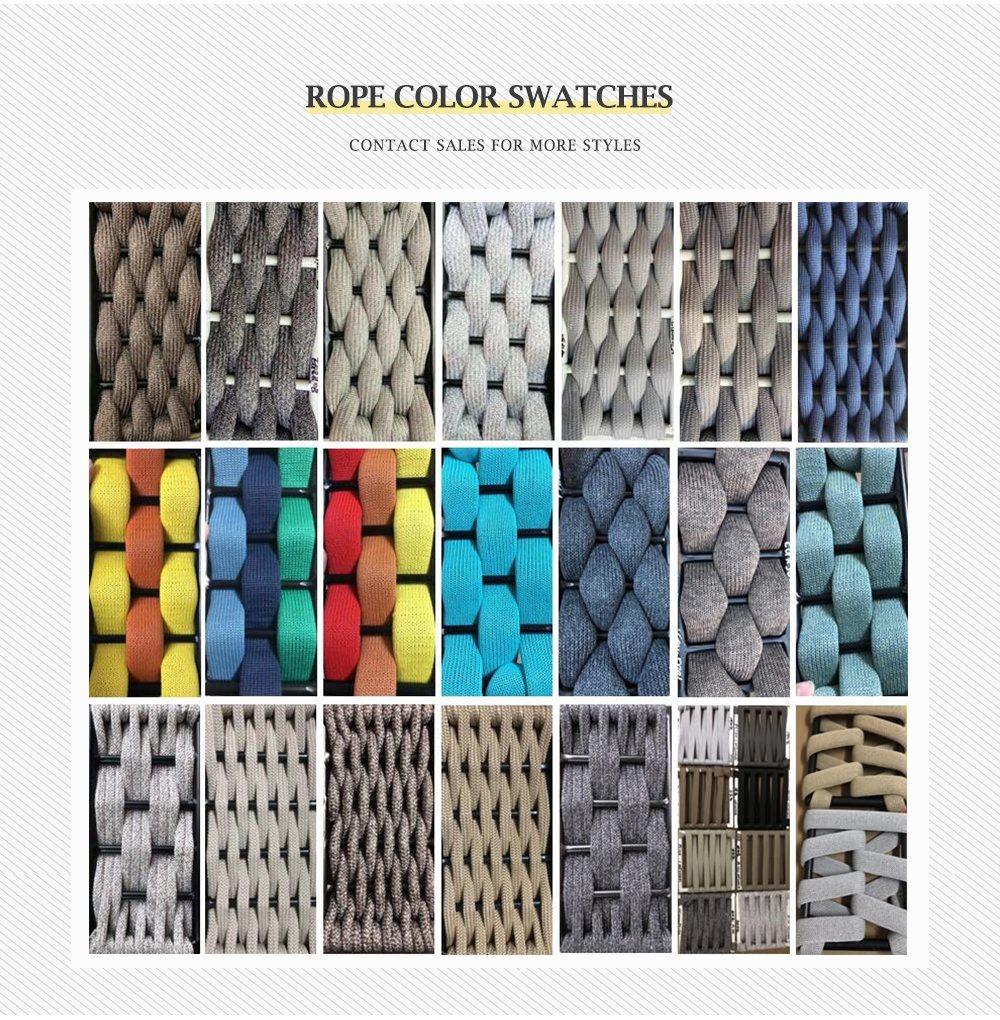 Wholesale Outdoor Garden Hotel Home Resort Villa Project Patio Outdoor UV Resistance Modern Chinese Customized Leisure Aluminum Weaving Rope Balcony Furnitures