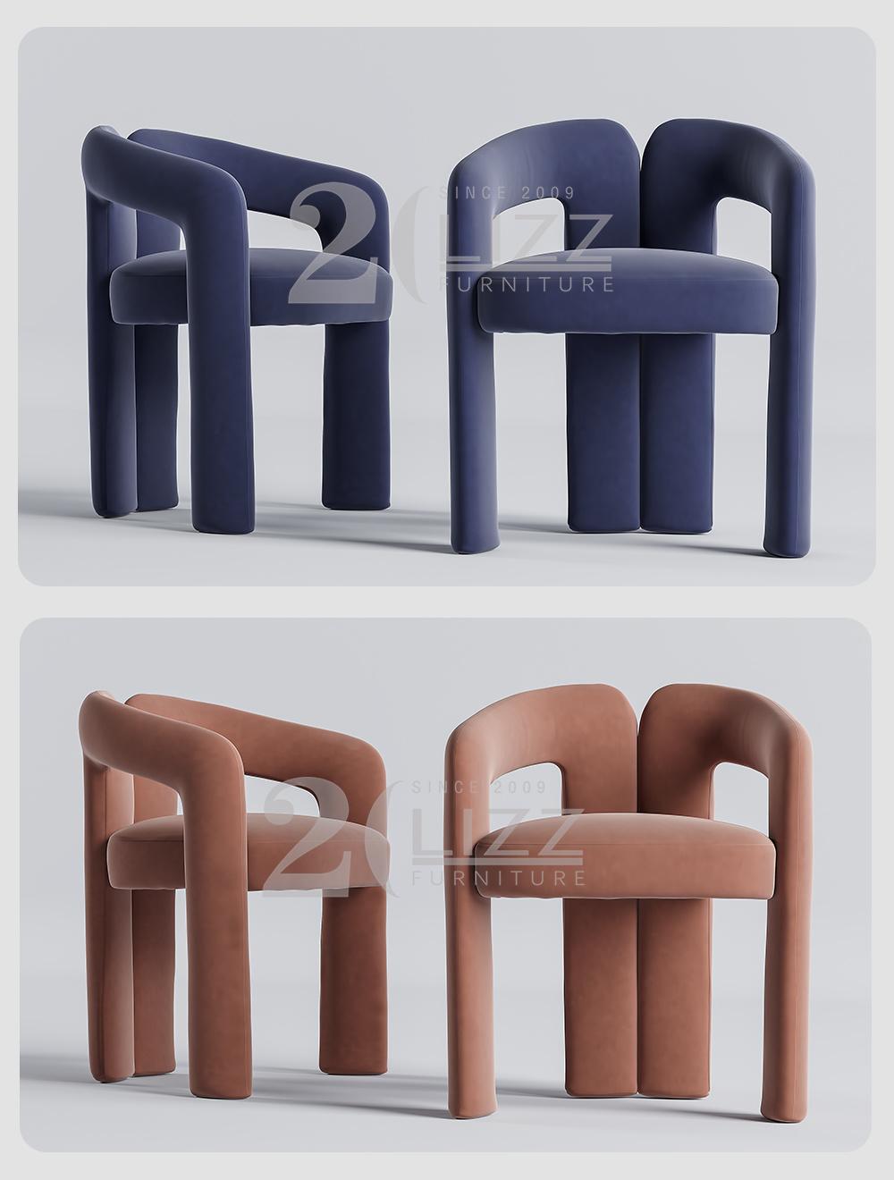 Nordic Chic Style Wooden Living Room Furniture Modern Leisure Velvet Fabric Sofa Single Chair