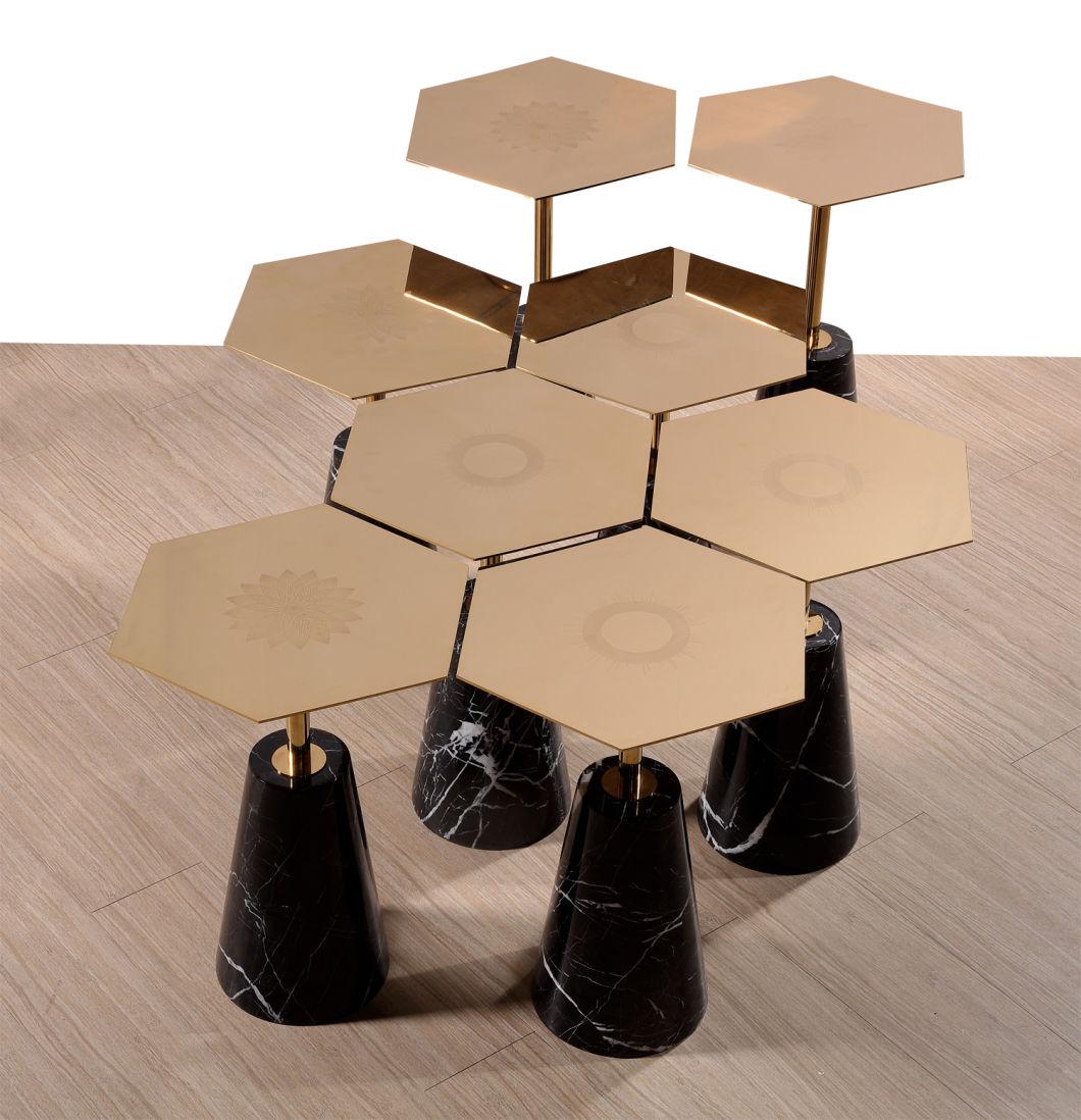 New Design S Shape Coffee Table with Glasses Top