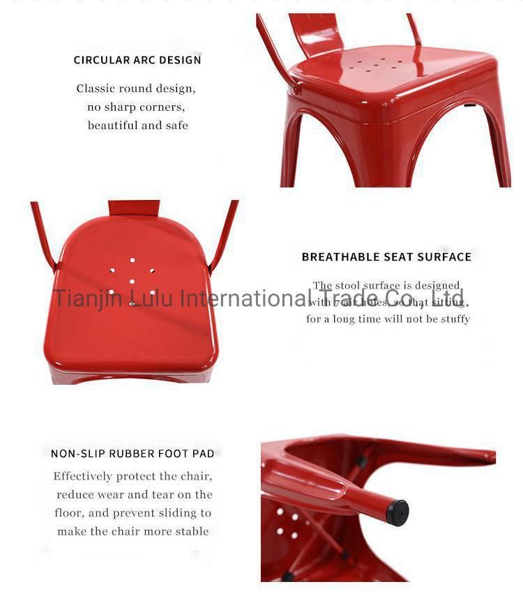 Hot Selling Best Price Steel Iron Frame Modern Design Vintage Industrial Dining Metal Chair