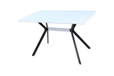 Hot Sell MDF Table Top Dining Table with Coated Steel Tube Leg