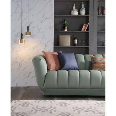 Home Modern Luxury Leather Furniture Livingroom Fabric Wooden Coffee Table Sofa