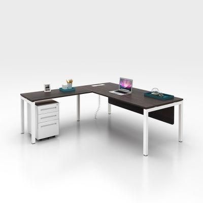 L Shape Fashionable Modern Executive Desk with Side Cabinet