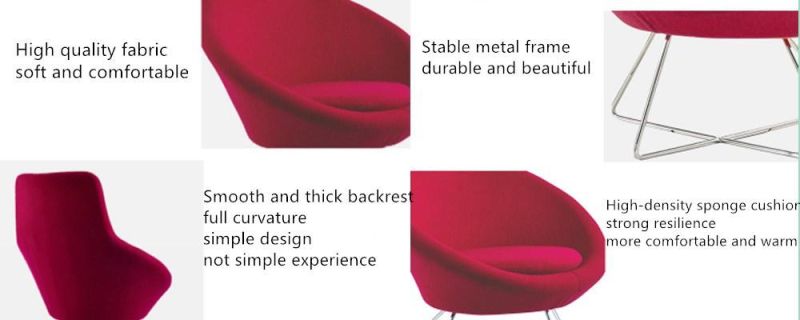 Popular Luxury Colorful Fabric Home Living Room Hotel Furniture Metal Legs Leisure Sofa Chair with Velvet Cushion