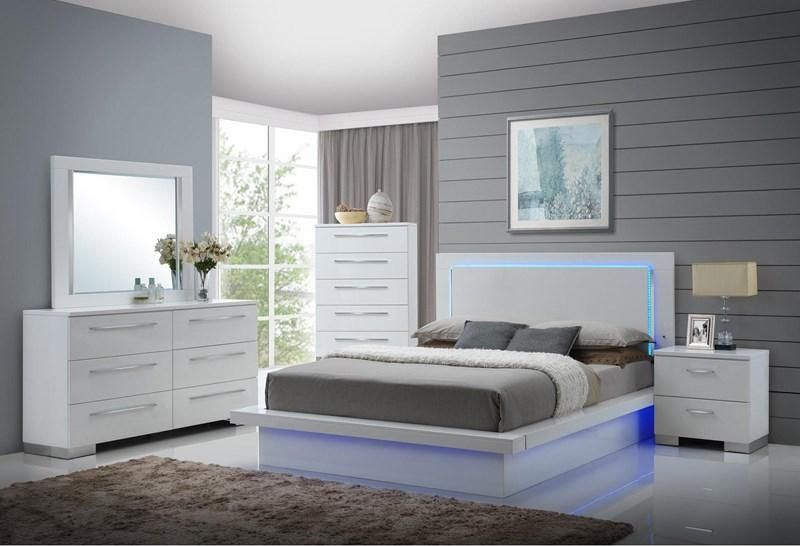 Nova Complete White Gloss Lacquer Furniture Modern Design Bedroom Set