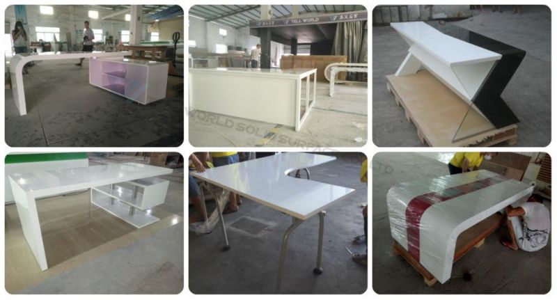 Modern Office Furniture Acrylic Solid Surface Computer Desk New Design Work Table