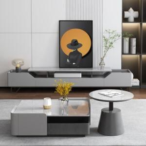 Modern Top Rock Plate Wooden Coffee Tables