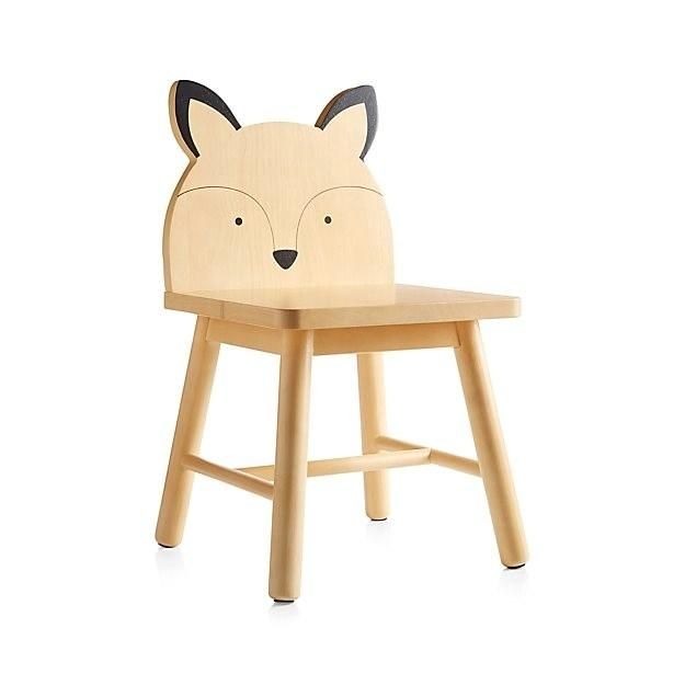 Cute Kids Chair Solid Wood Baby Chair Animal Shape School Furniture