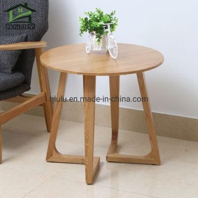 Modern Design Solid Wood Small Round Wooden Coffee Tea Side Table Living Room Japanese-Style Log Color Apartment Side Wood Table