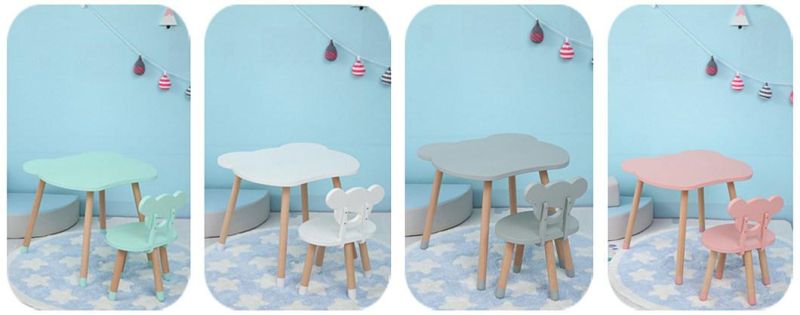 Cute Design Kids Wooden Table and Chair Set Little Bear Furniture