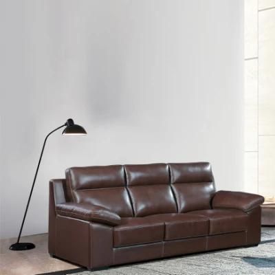 Sunlink Modern Home Living Room Furniture Simple Brown Couches 3 Seater Chair Leather Sofa