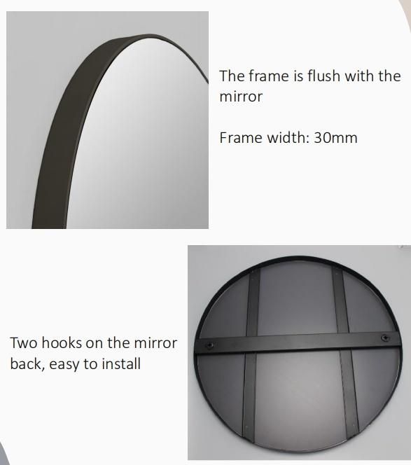 24′′*30′′ Rectangle Black Golden Wall Mounted Bathroom Mirror Vanity Mirror