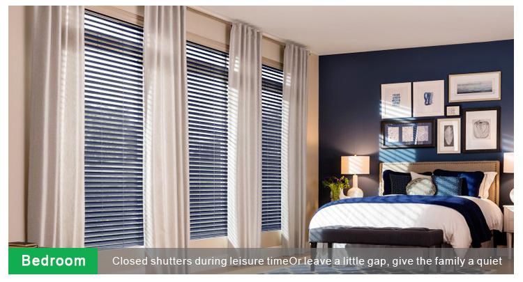 Type of Office Window Curtain 50mm Cordless Classic Wood Horizontal Window Venetian Blinds