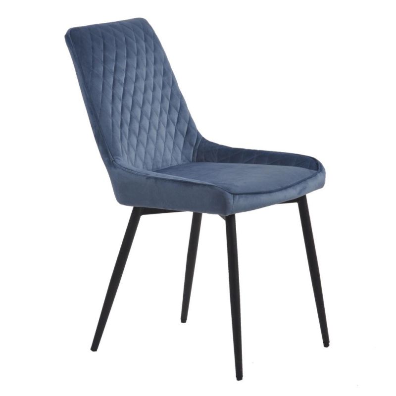 Modern Home Furniture Tube Metal Chair Fabric Velvet Dining Chair