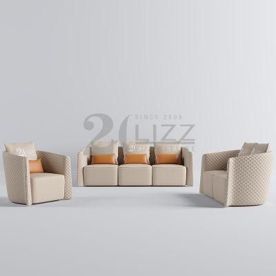 Professional Modern Style Home Furniture European Living Room Sectional Simple Genuine Leather Sofa