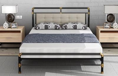 Iron Bed Nordic Simple Modern Light Luxury 1.5 Meters Double 1.8 Iron Bed Frame Thickened Reinforced Single Stainless Steel Bed