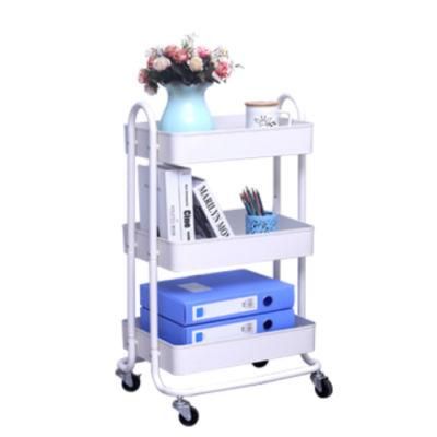 3 Tier White Household Kitchen Bathroom Storage Trolley Cart