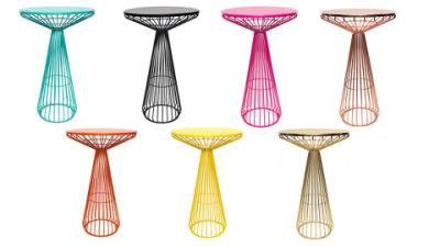 Modern Deisgn High Dry Metal Wire Round Bar Stool Table