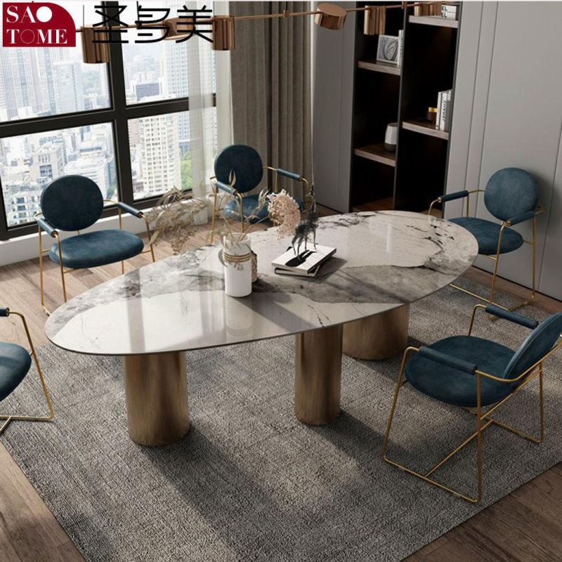 Modern Rock Board Furniture Three Barrel Dining Table