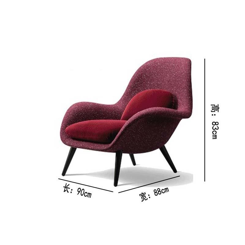 Luxury European Designer Living Room Moulded Foam Upholstered Fabric Relax Lazy Easy Armchair Lounge Chair