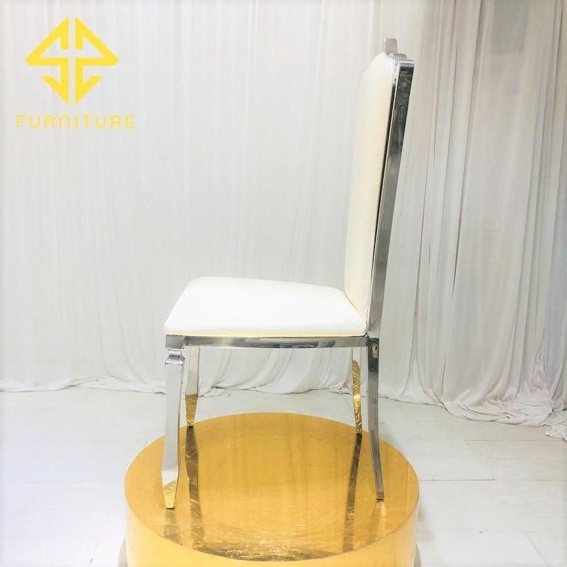 Luxury X Leg High Back Stainless Steel Dining Chair Hotel Furniture Wedding Events Chairs