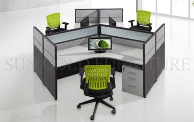 3-Seats Workstation Simple Design Office Table (SZ-WS126)