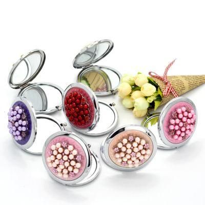Promotional Gift Pearl Decorated Cosmetic Makeup Mirror