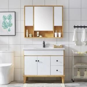 Modern Wash Basin Floor Mounted Solid Wood Bathroom Vanity 9902
