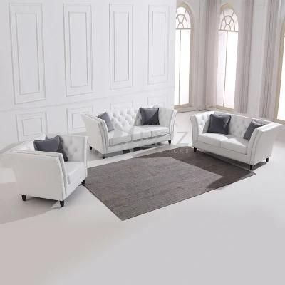 Leisure Sofa Furniture Set Chesterfield Living Room Sectional Wooden Sofa