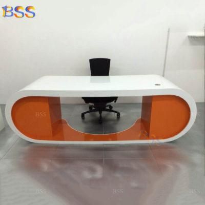 Orange Office Desk Set Modern Manager Office Desk Orange Color