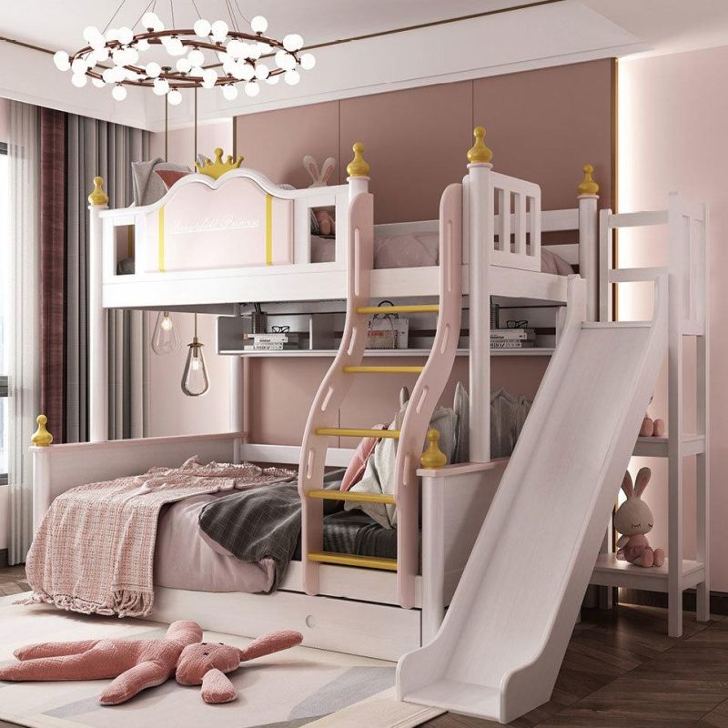 Kids Bunk Bed with Book Shelf