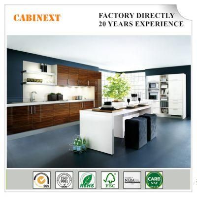 Popular Wood Stained Veneer Kitchen Cabinets with Cheap Price