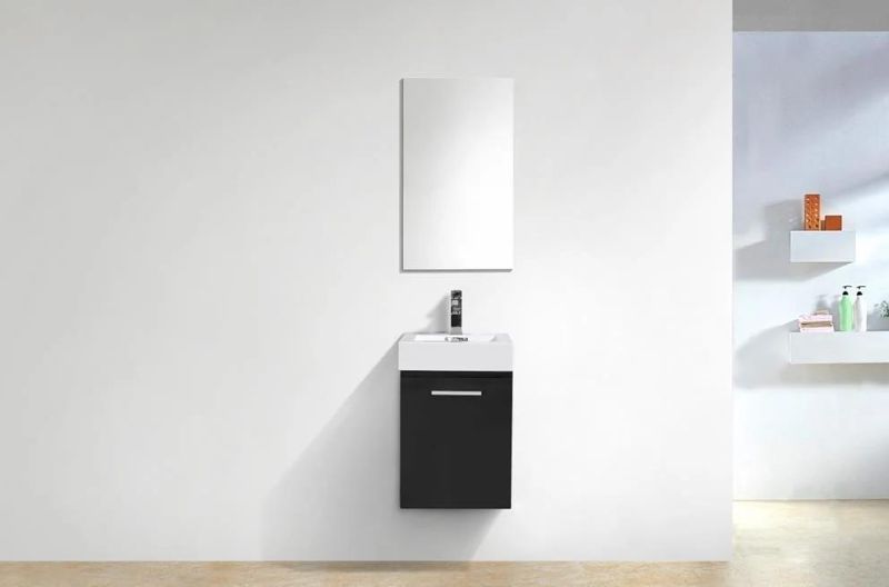 Home Black Integrated Single Sink Bathroom Vanity with Vitreous China Top