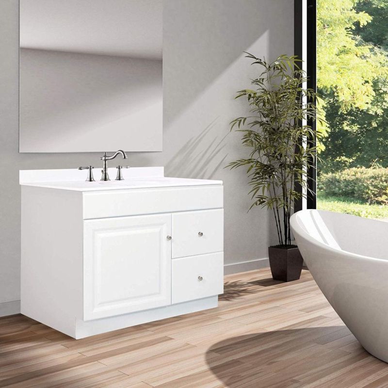 Aquacubic Top Selling Australian New Zealand European Style MDF PVC White Modern Style Bathroom Furniture Cabinet Vanity