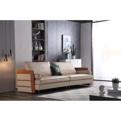 China Modern Living Room Wooden Leather Sofa for Home and Hotel Furniture