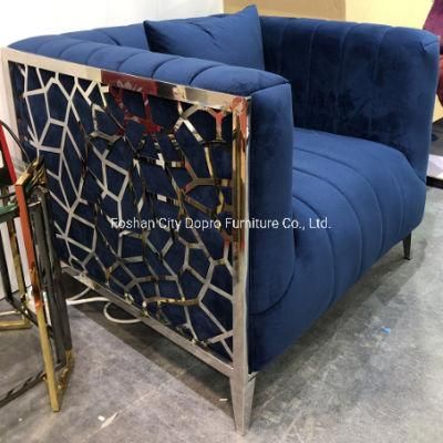 Laser Cut Frame Classic Stainless Steel Hot Seller Single Sofa Chair