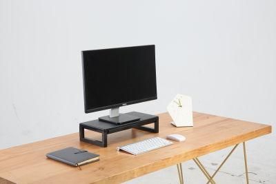 Wholesale Custom Height Adjustable Tool Black Monitor Stand Riser Computer Screen Laptop Rack Riser Shelf Platform Office Furniture