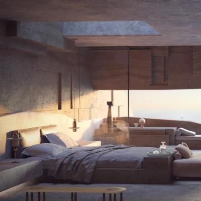 Latest Modern Italian Design Oversize Luxury Leather Bedroom Furniture