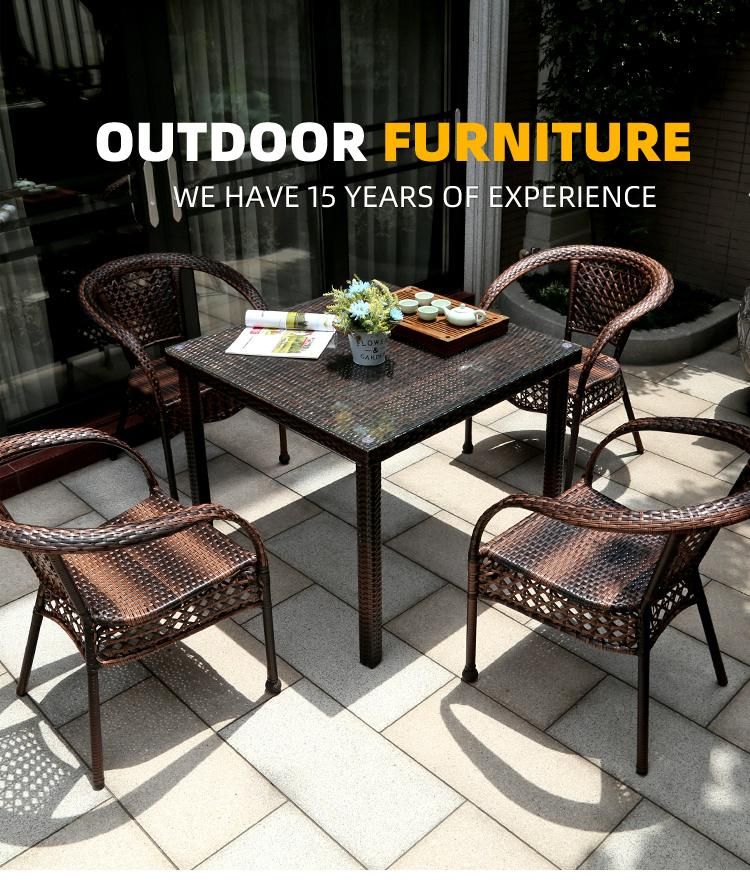 Modern Outdoor Garden Terrace Hotel Restaurant Home Rattan Table Chair Furniture