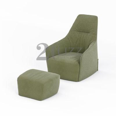 Leisure Style Living Room Furniture Green Fabric Lounge Chair Modern Velvet Stool for Bedroom Set