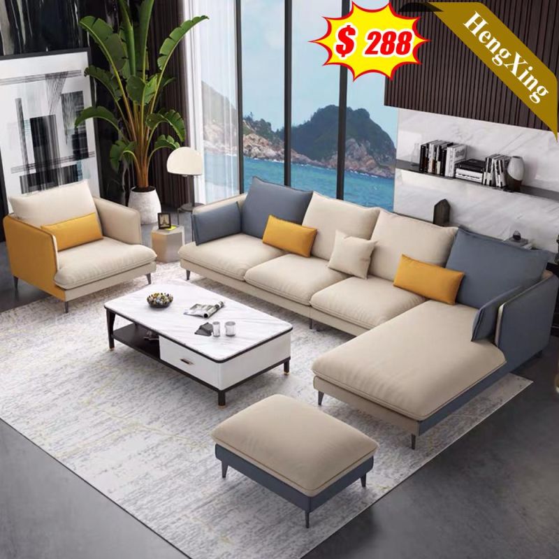 Modern Different Color Combine PU Leather Fabric Sofa Hotel Lobby Office Living Room Sofas