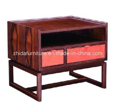 Hotel Home Furniture Modern Wooden Cabinet Leather Nightstand