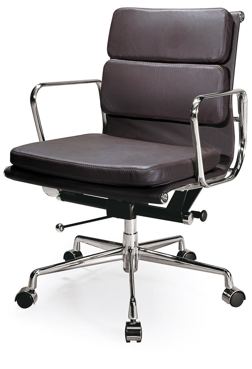 High Back Swivel Leather Office Meeting Aluminum Chair