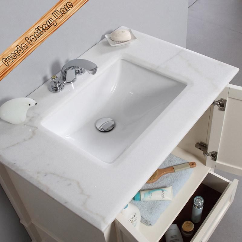 Fed-1101 White Finishing Quartz Top Modern Bathroom Furniture