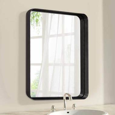 Hot Selling 20 in X 28 in Satin Silver Rectangular Aluminum Alloy Framed Bathroom Vanity Mirror