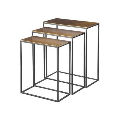 Metal Wood Tea Table Coffee Table Side Table Furniture for Bedroom or Living Room Suit