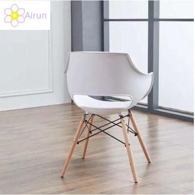 Wholesale Home Furniture Modern Design Wooden Leg Plastic Dining Chair Colorful Free Sample Cheap Dining Plastic Chair